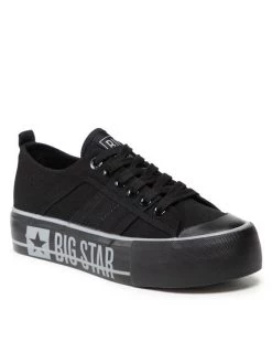 Big Star Shoes Γυναίκες Κλειστά Παπούτσια Πάνινα παπούτσια JJ274053 Μαύρο Μαύρο