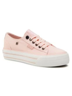 Big Star Shoes Γυναίκες Κοντά Sneakers Πάνινα παπούτσια HH274058 Ροζ Ροζ