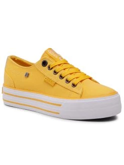 Big Star Shoes Γυναίκες Κοντά Sneakers Πάνινα παπούτσια HH274055 Κίτρινο Κίτρινο