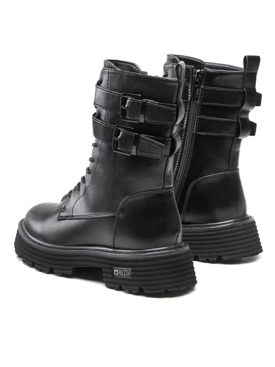 Big Star Shoes Γυναίκες Biker Μποτάκια Ορειβατικά παπούτσια KK274506 Μαύρο Μαύρο 3 Big Star Shoes Γυναίκες Biker Μποτάκια Ορειβατικά παπούτσια KK274506 Μαύρο Μαύρο - Image 3