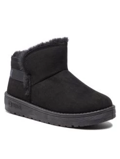 Big Star Shoes Γυναίκες Biker Μποτάκια Παπούτσια KK274622 Μαύρο Μαύρο